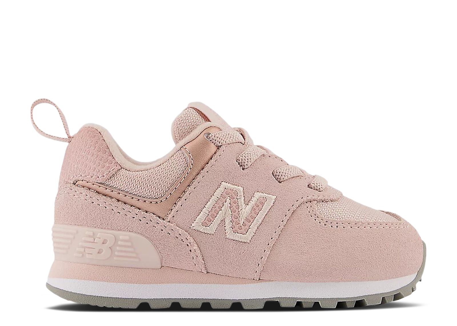 (Infant) New Balance 574 Bungee Lace Wide 'Pink Haze White' ID574EP1-W