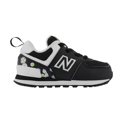 (Infant) NB 574 Bungee Wide 'Black Florals'