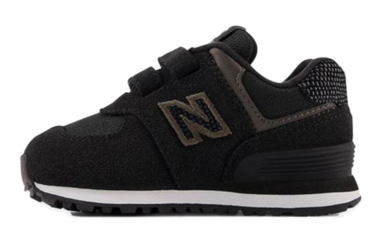 (Infant) New Balance 574 Hook & Loop Wide 'Black Grey' IV574EB1-W