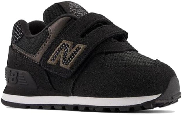 (Infant) New Balance 574 Hook & Loop Wide 'Black Grey' IV574EB1-W Order (Infant) New Balance 574 Hook & Loop Wide 'Black Grey' IV574EB1-W