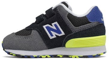 (Infant) New Balance 574 Hook and Loop 'Grey Black' IV574UJC (Infant) New Balance 574 Hook and Loop 'Grey Black' IV574UJC