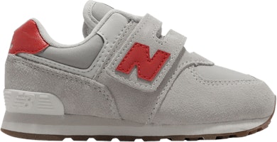 (Infant) New Balance 574 Hook and Loop Wide 'Grey Red' IV574RF1-W (Infant) New Balance 574 Hook and Loop Wide 'Grey Red' IV574RF1-W