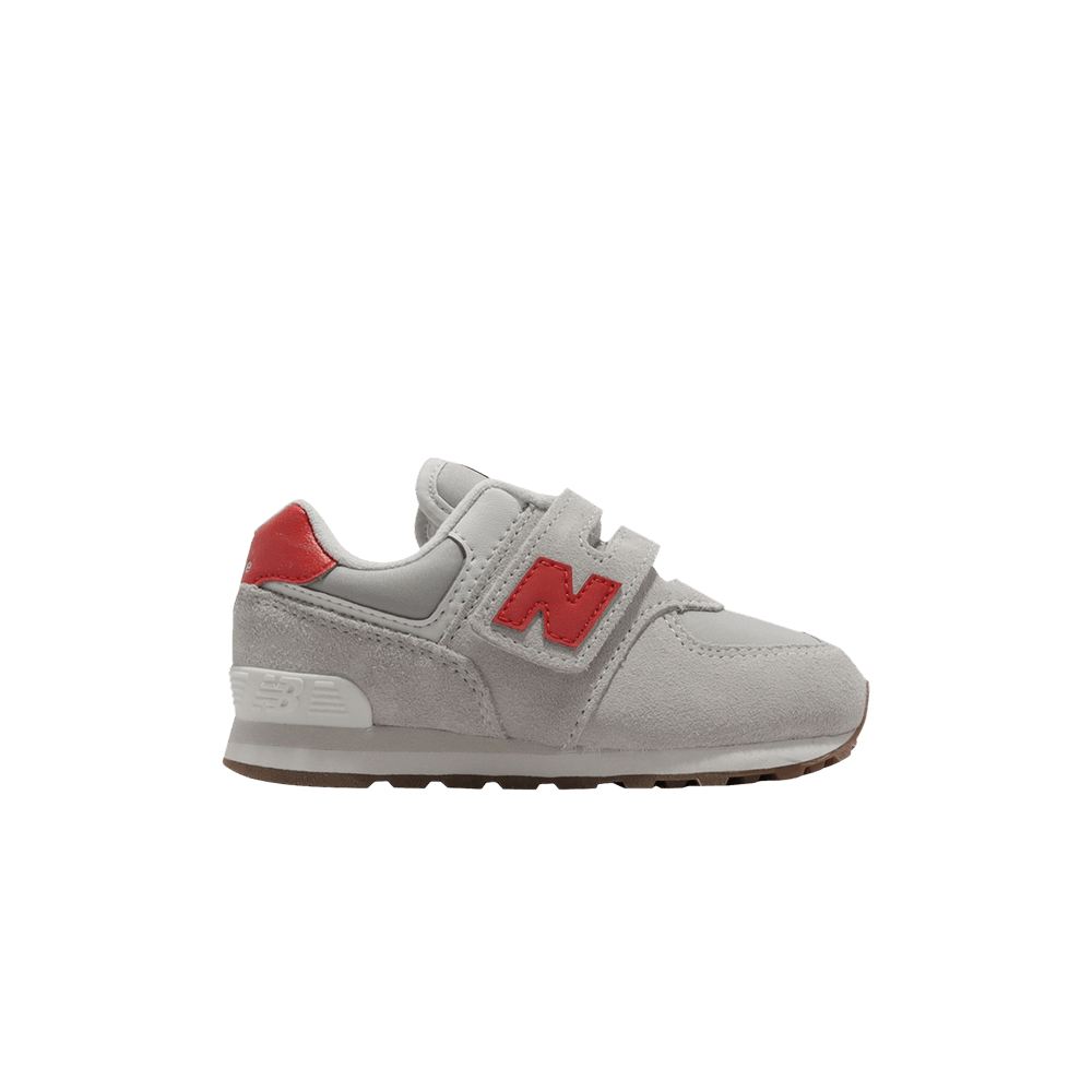 Buy (TD) 뉴발란스 574 벨크로 와이드 '그레이 레드' (New Balance 574 Velcro Wide 'Grey Red') IV574RF1-W