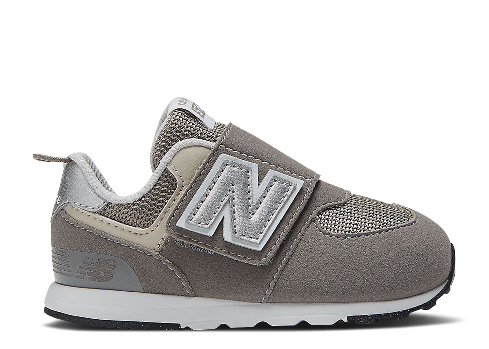 (Infant) New Balance 574 New-B Hook & Loop X-Wide 'Rain Cloud Silver Metallic' NW574GR-XW