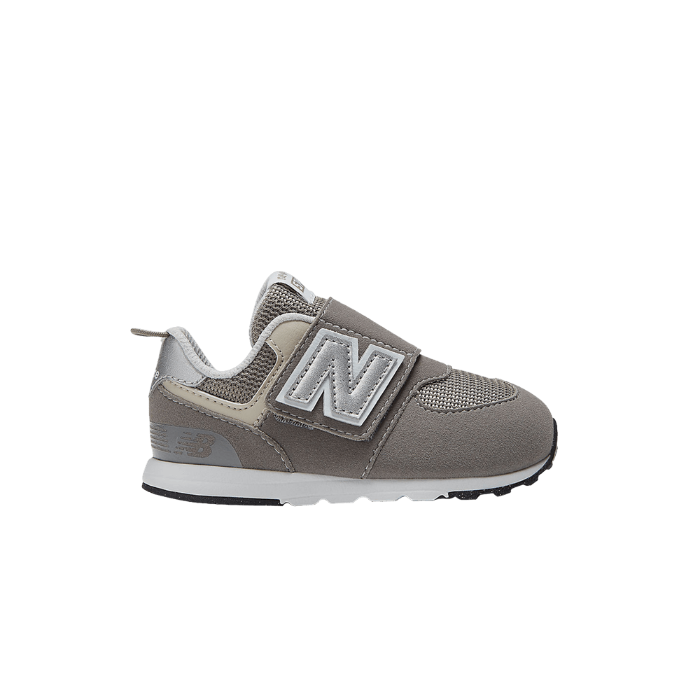 Buy (TD) New Balance 574 New-B Hook & Loop X-Wide 'Silver Metalik Awan Hujan' NW574GR-XW