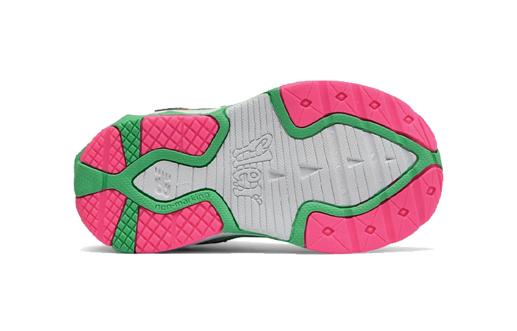 Shop 嬰兒 New Balance 魔鬼氈 680系列 v3 輕便透氣舒適 低筒跑步鞋 灰綠粉