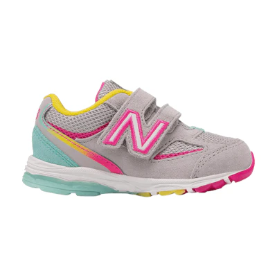 (Infant) NB 888v2 Hook & Loop X-Wide 'Grey Rainbow'