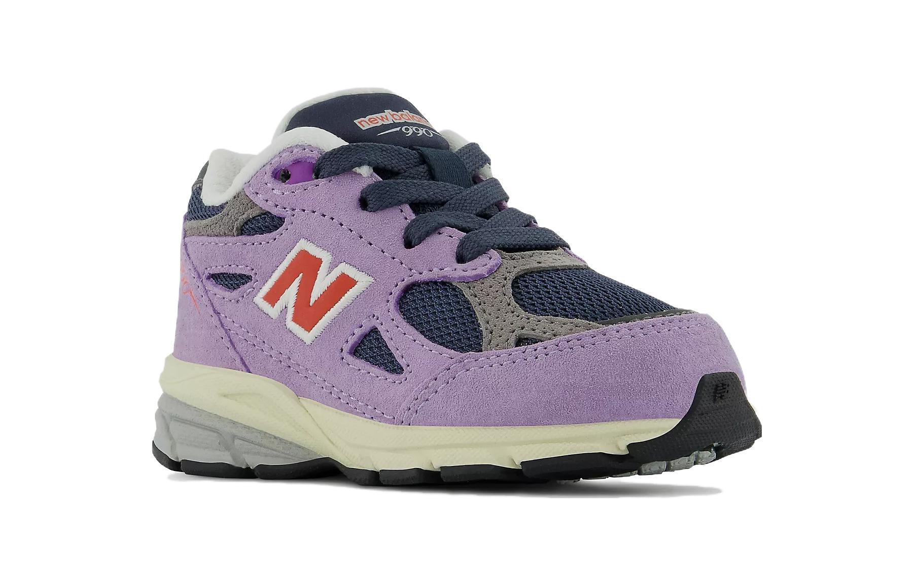 Lookbook 嬰兒 New Balance NB 990 V3 舒適運動 輕便耐磨 低筒 學步鞋 紫色