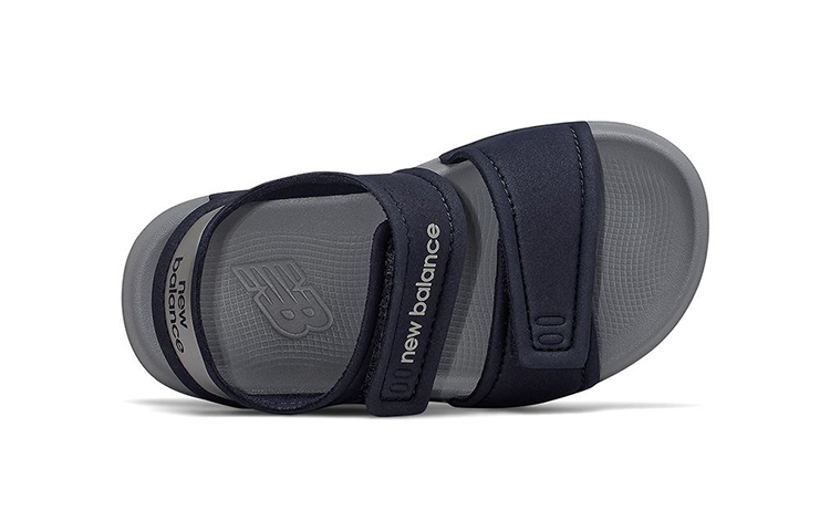 Lookbook 嬰兒 New Balance Sandalet系列 魔術貼 露趾平底運動涼鞋 灰藍色