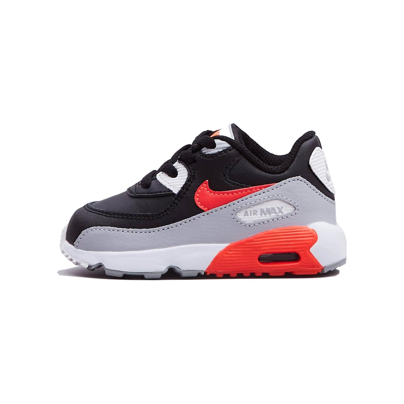 (Infant) Nike Air Max 90 Leather 'Wolf Grey Crimson' 833416-024