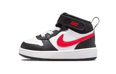 (Toddler) Nike Court Borough Mid 2 Mid-Top Sneakers Black/White/Red