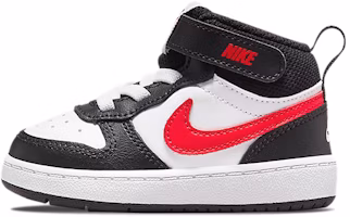 (Toddler) Nike Court Borough Mid 2 Mid-Top Sneakers Black/White/Red DO5894-161 (Toddler) Nike Court Borough Mid 2 Mid-Top Sneakers Black/White/Red DO5894-161