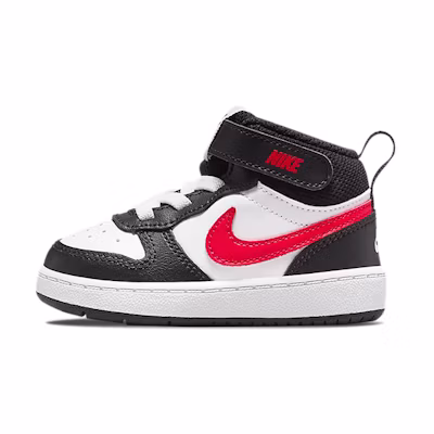 (TD) Nike Court Borough Mid 2 Mid-Top Sneakers Black/White/Red