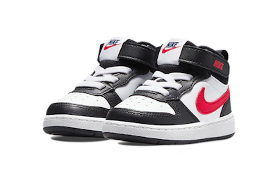 (Toddler) Nike Court Borough Mid 2 Mid-Top Sneakers Black/White/Red