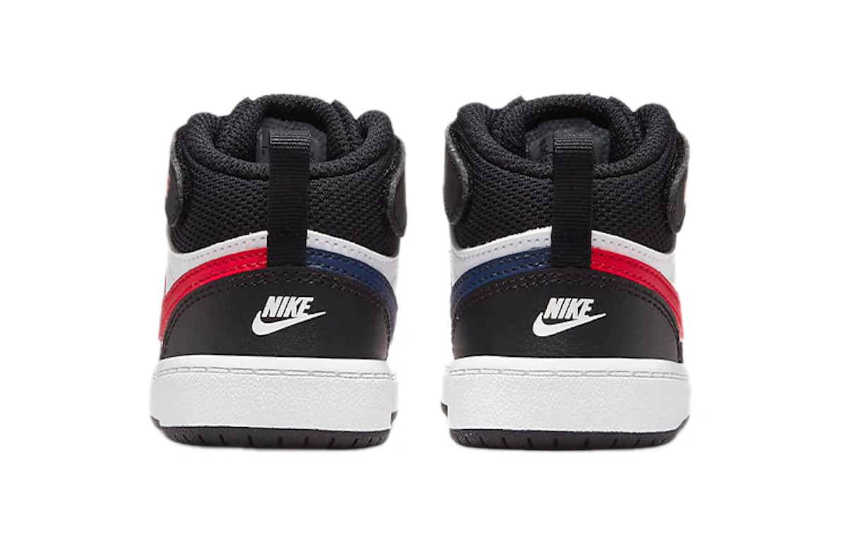 (Toddler) Nike Court Borough Mid 2 Mid-Top Sneakers Black/White/Red