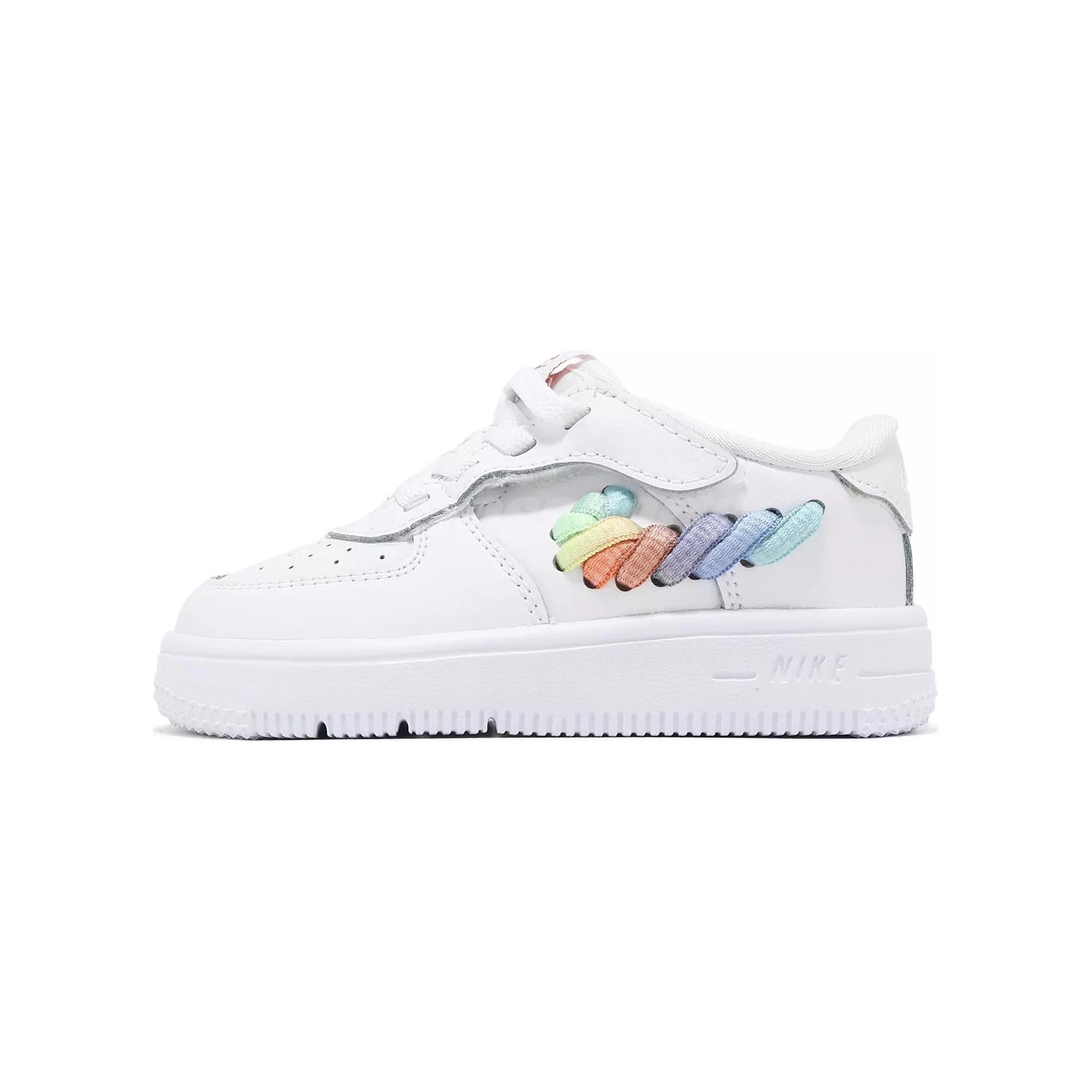 (Infant) Nike Force 1 Low LV8 EasyOn 'Rainbow Lace Swoosh' FN4891-100