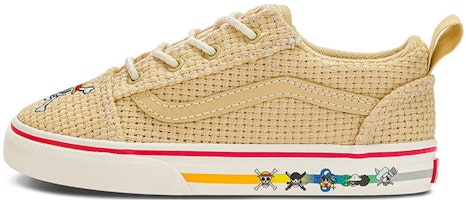 (Toddler) Vans Old Skool Elastic Lace x One Piece 'Straw Multi' VN0A4TZOBMB (Toddler) Vans Old Skool Elastic Lace x One Piece 'Straw Multi' VN0A4TZOBMB