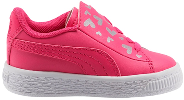 (Infant) Puma Basket Crush Glitter Hearts AC 'Pink' 369672-01 Order (Infant) Puma Basket Crush Glitter Hearts AC 'Pink' 369672-01
