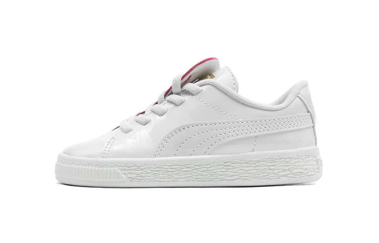 (Infant) Puma Basket Crush Patent 'White Red' 369676-01