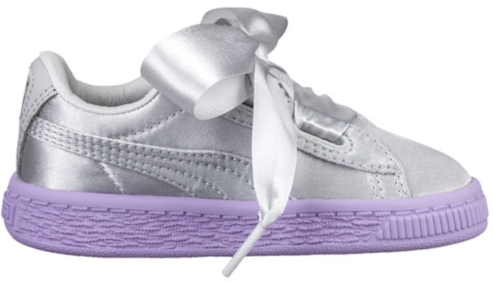 (Infant) Puma Basket Heart Tween 'Grey Purple Colorblock' 365143-02 Order (Infant) Puma Basket Heart Tween 'Grey Purple Colorblock' 365143-02