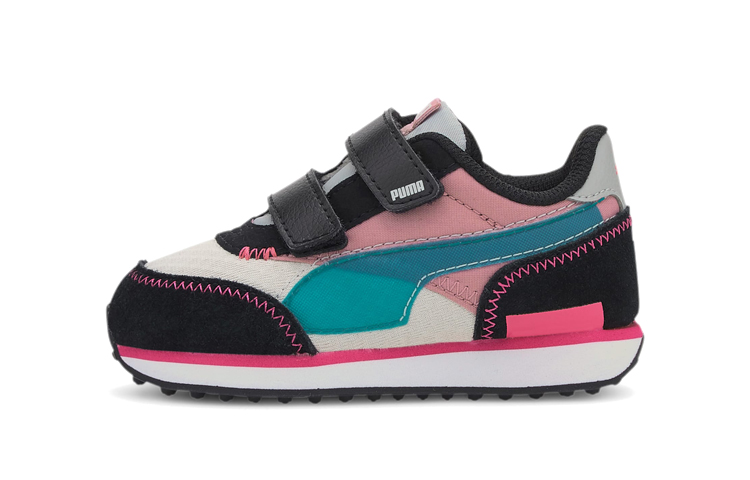 (Infant) Puma Future Rider 'City Attack Velcro - Pink Blue Black' 373149-03
