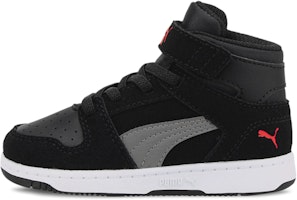 (Infant) Puma Rebound Layup Suede 'Black Red Velcro' 370496-05 (Infant) Puma Rebound Layup Suede 'Black Red Velcro' 370496-05