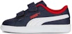 (TD) Puma Smash 3.0 Kulit Velcro 'Biru Merah' 392034-04