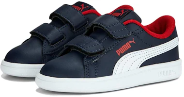 Lookbook (TD) 푸마 스매쉬 3.0 레더 벨크로 네이비/레드 (Puma Smash 3.0 Leather Velcro Navy/Red) 392034-04