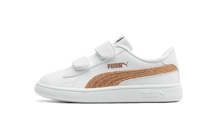 Buy (TD) 彪马Smash v2 Glitz幼童白铂金运动鞋 375863-02