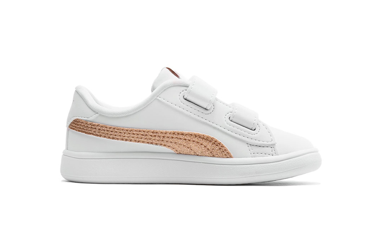 Order (TD) 彪马Smash v2 Glitz幼童白铂金运动鞋 375863-02