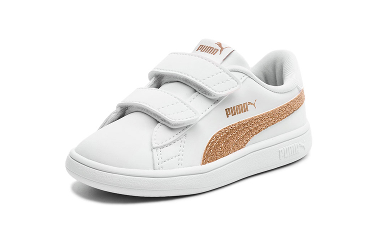 Lookbook (TD) 彪马Smash v2 Glitz幼童白铂金运动鞋 375863-02