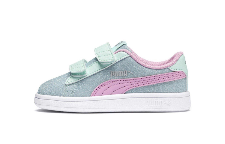 (Infant) Puma Smash V2 Glitz Glam Velcro Low 'Green' 367380-07