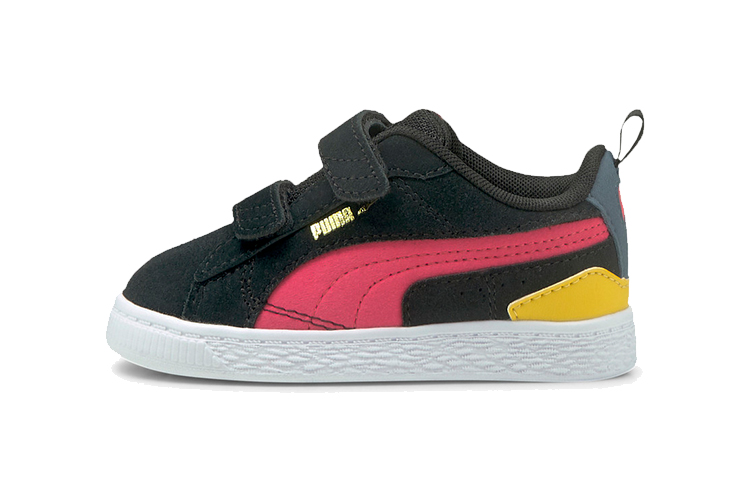 (Infant) Puma Suede Bloc 'Black Pink Velcro'