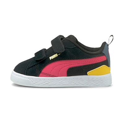 (Infant) Puma Suede Bloc 'Black Pink Velcro'