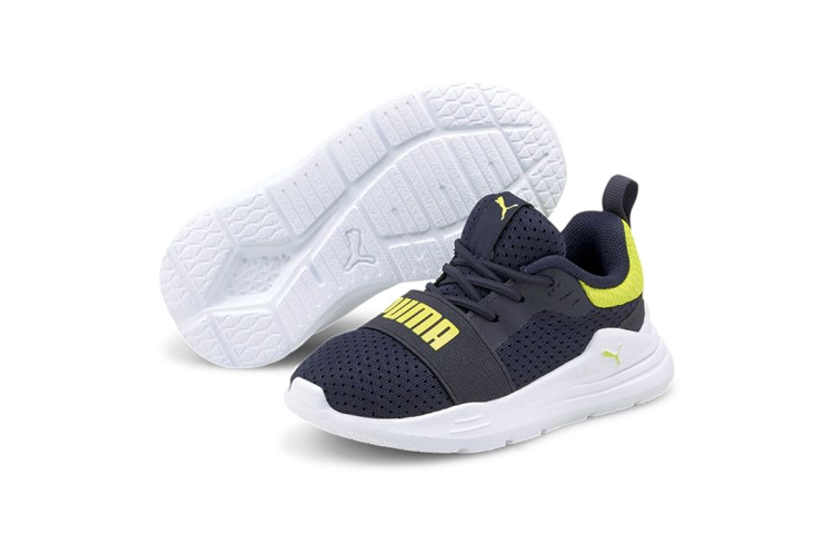 Lookbook (TD) 彪马Wired Run AC儿童运动鞋「深蓝黄」 374217-07