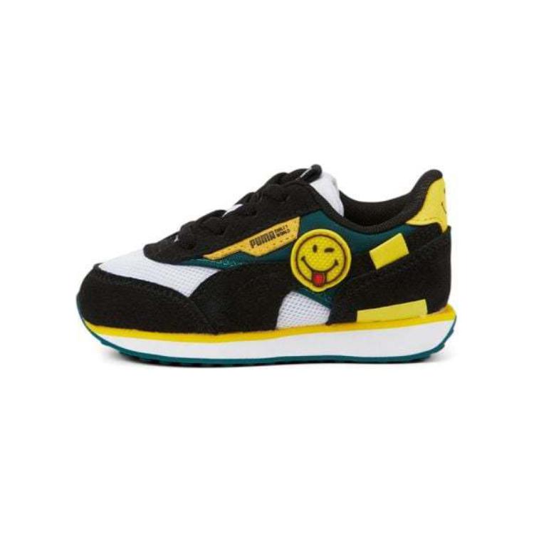 (Infant) SmileyWorld Puma Future Rider 'Black Vibrant Yellow'