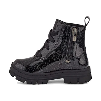 (Infant) UGG Ashton Lace Up Boot 'Glitter Black'