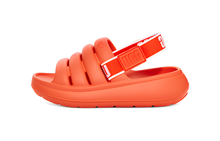 (Infant) UGG CMFT Print Sandals 'Orange'