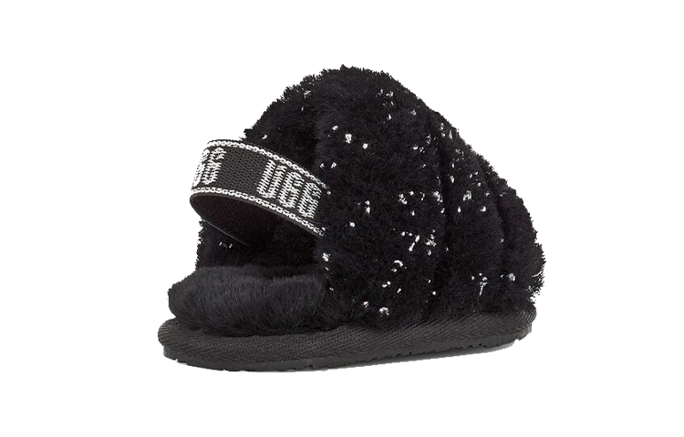 Lookbook (Infant) UGG Fluff Yeah 'Metallic Sparkle Black' 1125376I-BLK