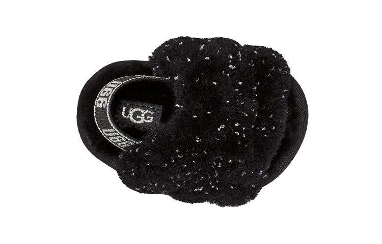 Shop (Infant) UGG Fluff Yeah 'Metallic Sparkle Black' 1125376I-BLK