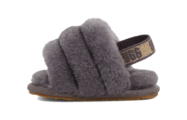 (Infant) UGG Fluff Yeah Slide 'Glitter Grey' 1116490I-SHA