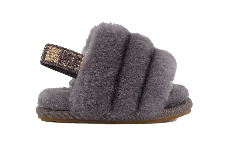 Order (TD) UGG Fluff Yeah 亮片灰色拖鞋 1116490I-SHA