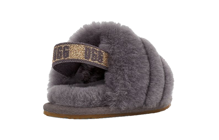 Lookbook (TD) UGG Fluff Yeah 亮片灰色拖鞋 1116490I-SHA