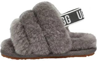(Infant) UGG Fluff Yeah Slide 'Grey' 1098577I-CHRC (Infant) UGG Fluff Yeah Slide 'Grey' 1098577I-CHRC