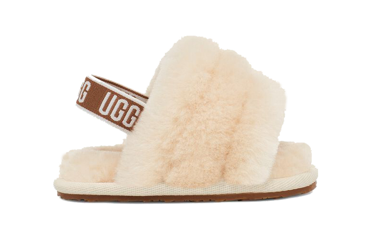 Order (TD) UGG Fluff Yeah 绒毛拖鞋 '白色' 1098577I-NAT