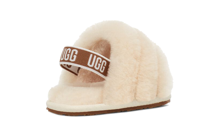 Lookbook (TD) UGG Fluff Yeah 绒毛拖鞋 '白色' 1098577I-NAT