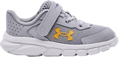 (Infant) Under Armour Assert 9 AC 'Mod Grey Yellow' 3024637-103 (Infant) Under Armour Assert 9 AC 'Mod Grey Yellow' 3024637-103