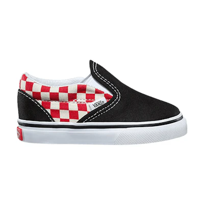 (Infant) Vans Classic Slip-On 'Checkerboard - Black Red'
