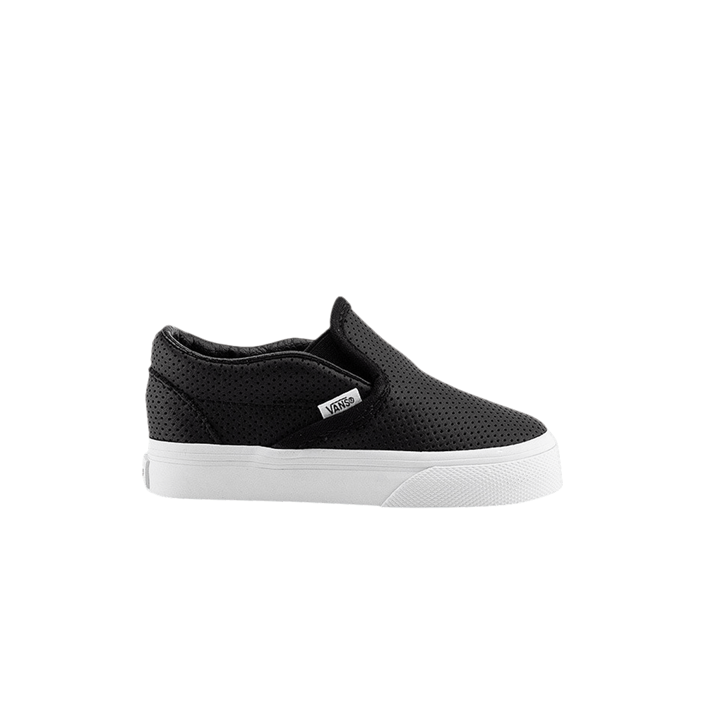 (Infant) Vans Classic Slip-On &#x27;Perf Leather - Black&#x27; VN000ZCRDJ6