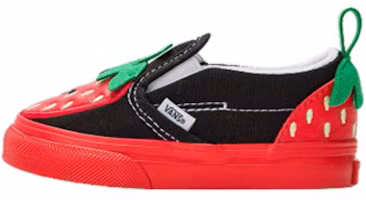 (Toddler) Vans Slip-On Velcro 'Black Red' VN0005WHREB (Toddler) Vans Slip-On Velcro 'Black Red' VN0005WHREB